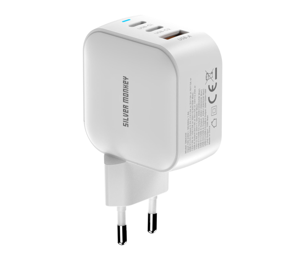 Silver Monkey Ładowarka GaN Smart Trio 70W PD Biała - 1417248 - zdjęcie 8